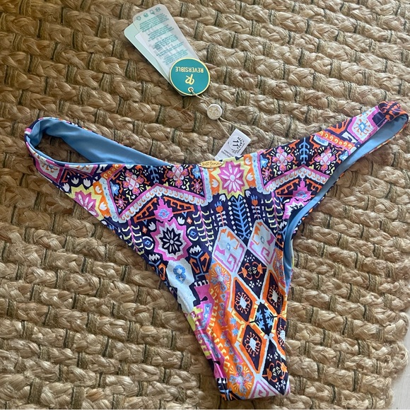 LULI FAMA ❤️‍🔥 MARACUYA KISSES HIGH LEG BOTTOMS NWT SIZE XL - Picture 11 of 13